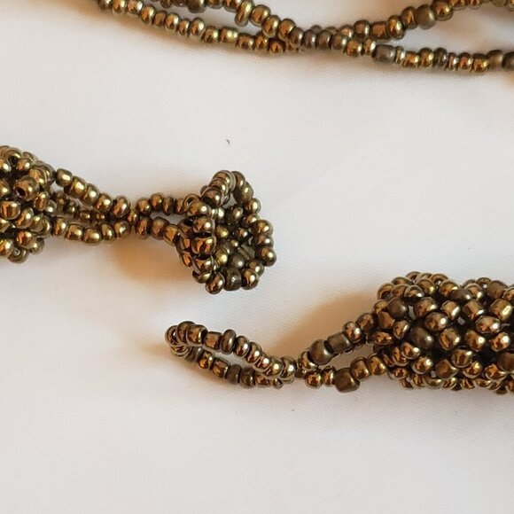 Handmade Multistrand Coppertone Beaded Necklace, 36 inches - Picture 6 of 7